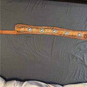 Tribe America Gold Leather Belt